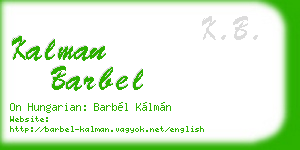 kalman barbel business card